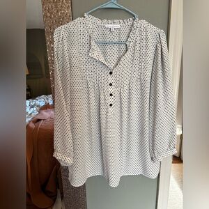 Elegant Black and White Polka Dot Blouse